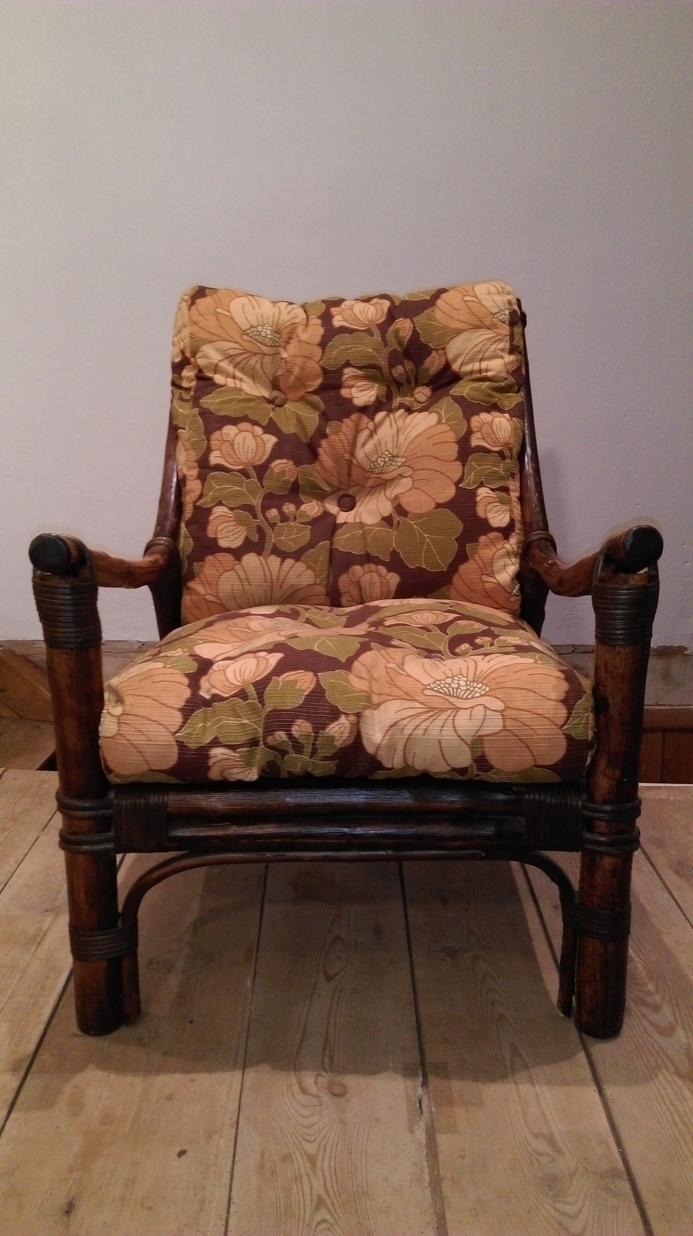 Bamboo armchair years 70