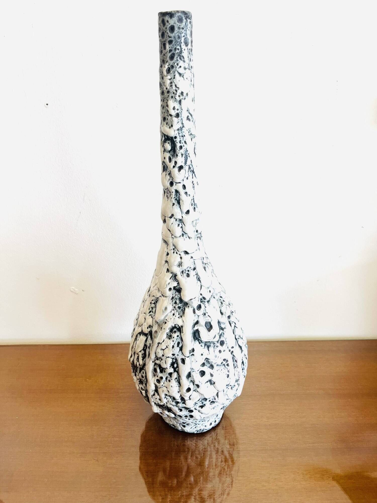 Vallauris blue and white ceramic soliflore vase signed Giraud - 636005
