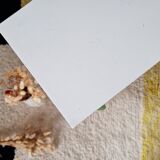 Vintage bedside table with tapered legs - white