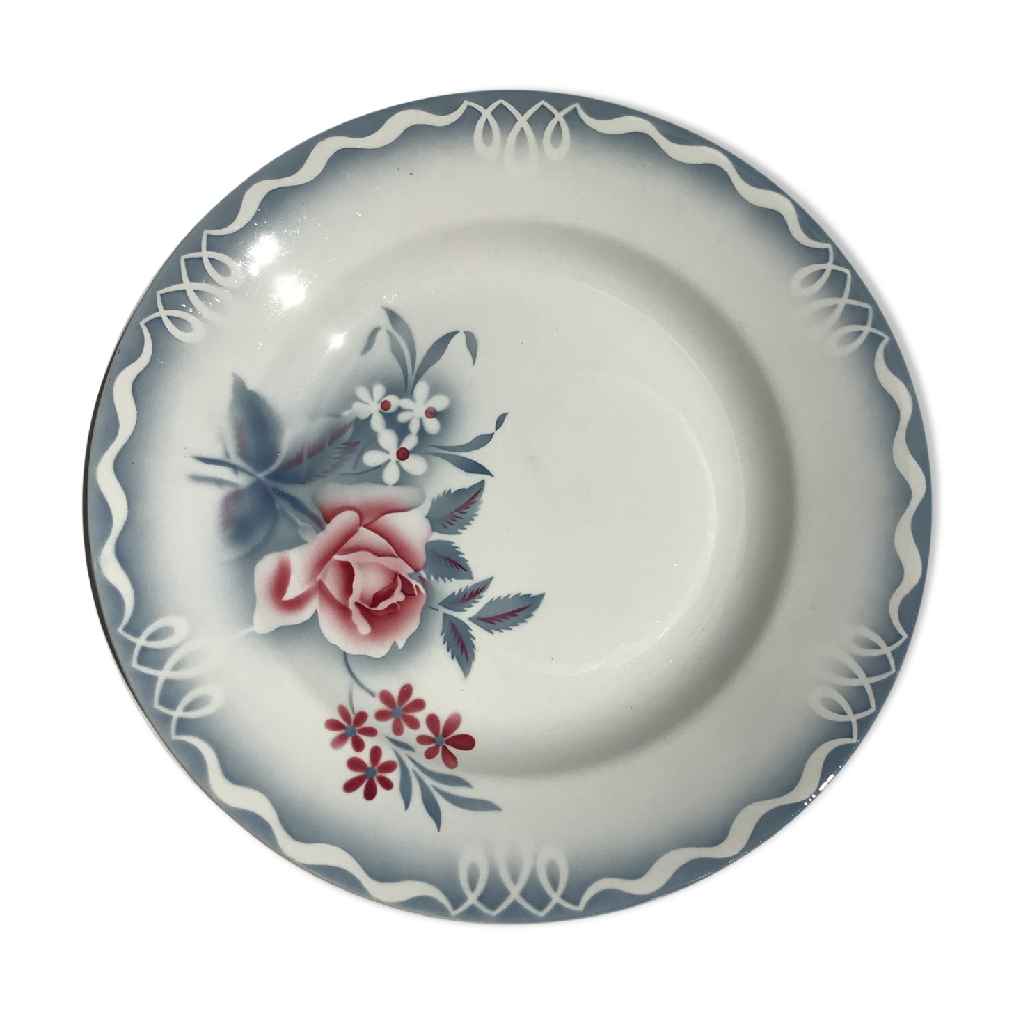 Flat Digoin model Olga gray and pink diameter 30cm