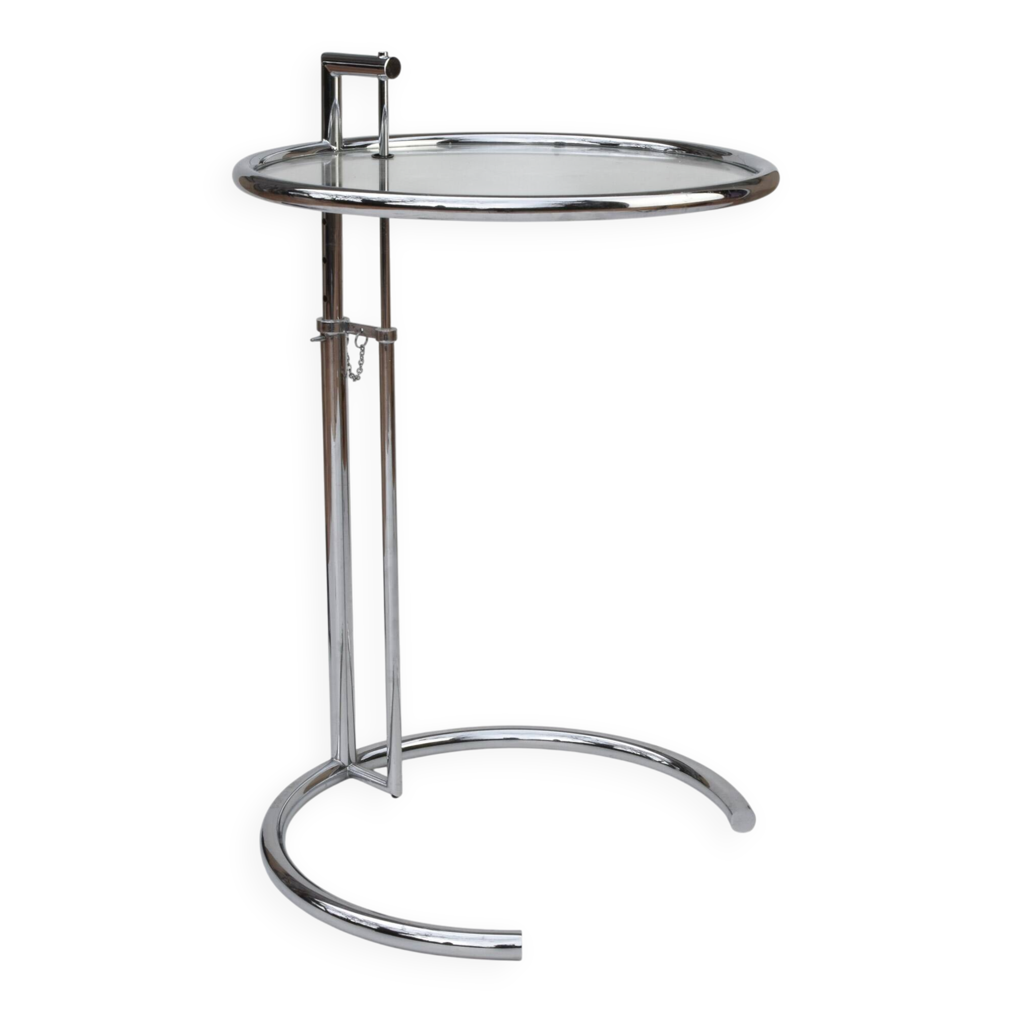 Adjustable height side table in the style of Eileen Gray.