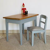 Wooden desk set with his chair