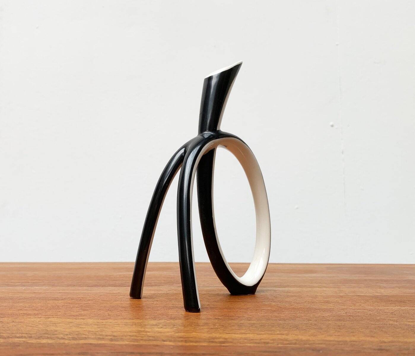 Sculptural porcelain vase from mid-century Germany by Lindner.