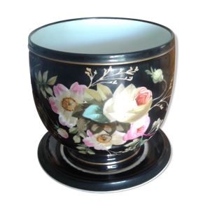 Cache pot et soucoupe