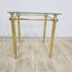 Side table, gold-tone brass, clear glass, France, 1960s.