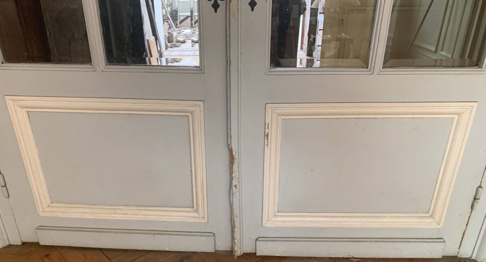 Double separation doors with transom and beveled glass 20th century
