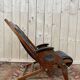 Fauteuil de bateau Chesteefield en acajou et cuir