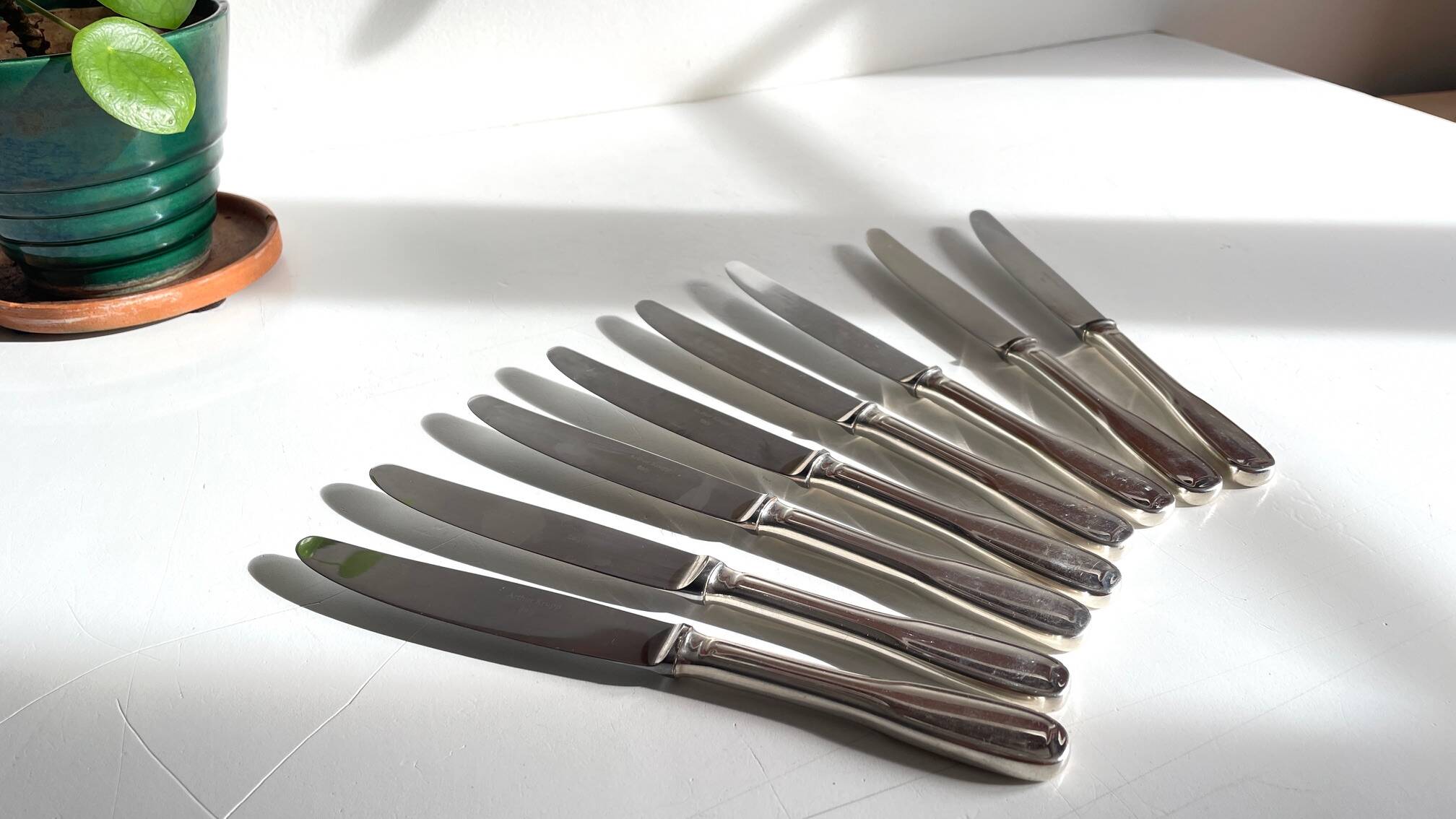 8 Table Knives A. Krupp Italy Vintage