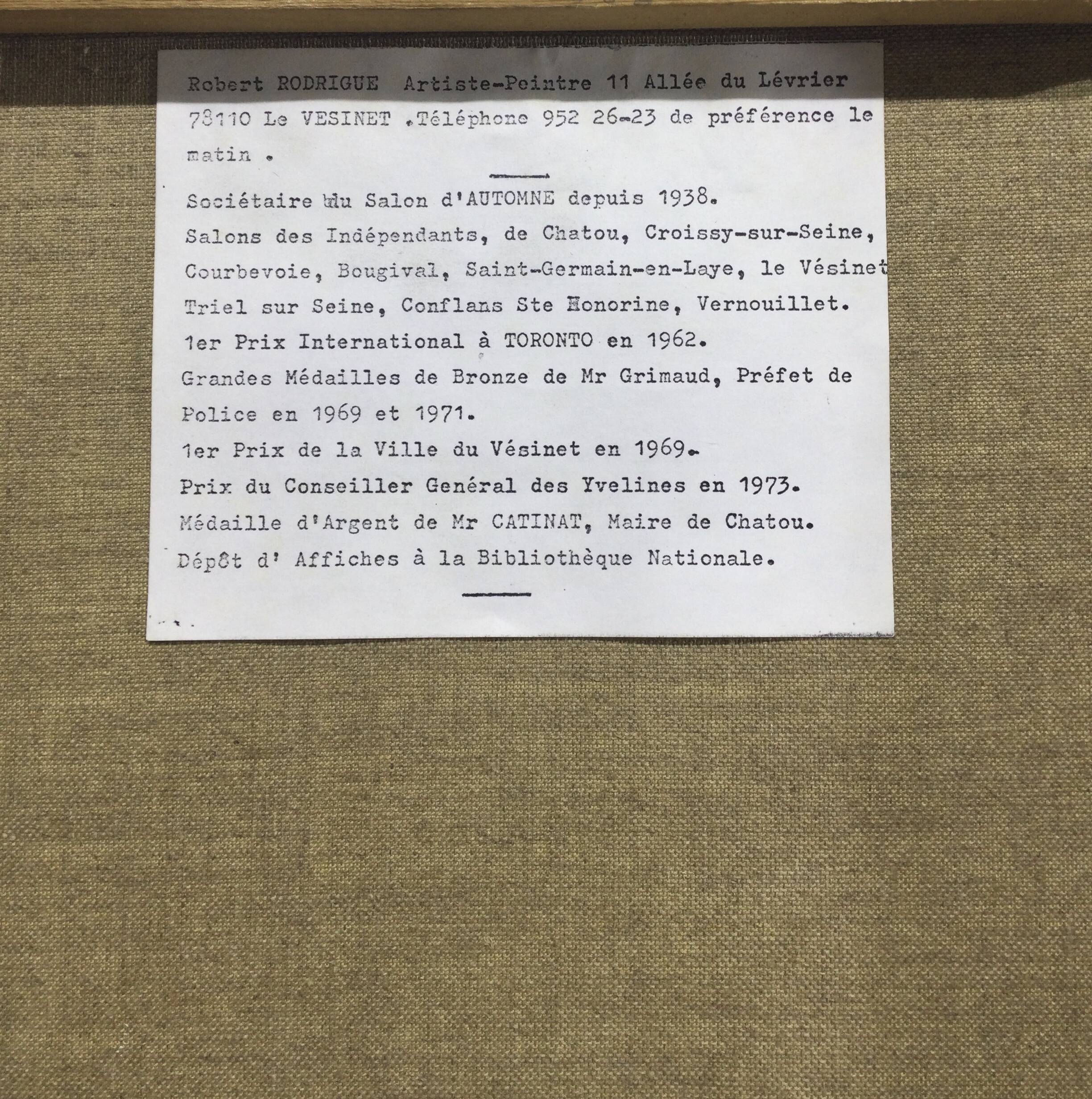 R. Rodrigue - Oil On Canvas “Protestant Church of Vésinet”