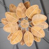 Rattan "leaf" chandelier