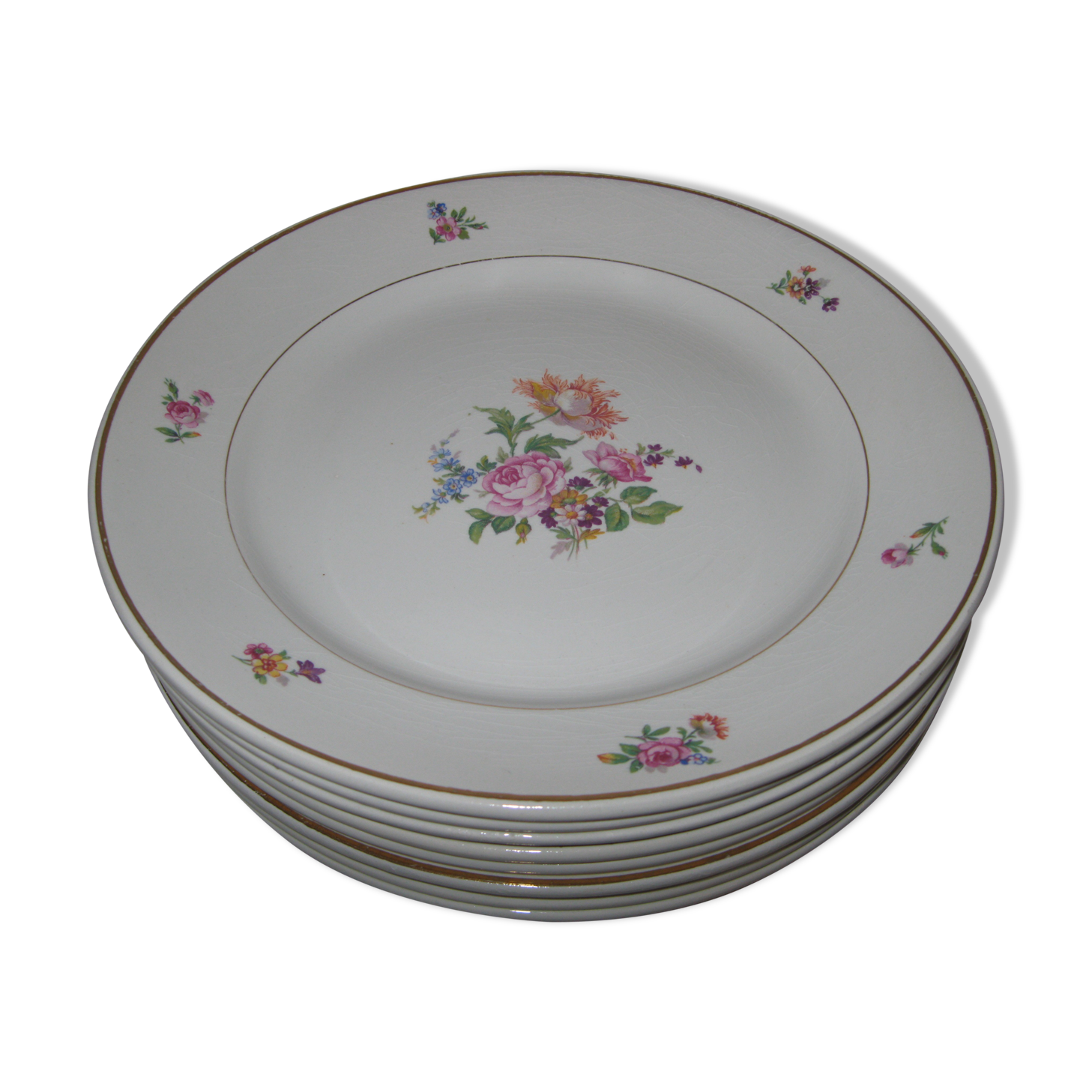 8 plates porcelain Lunéville