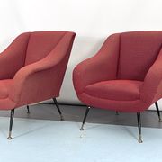 Mid-century pair of lounge chairs by Gigi Radice for Minotti, Italy 1950s