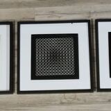 Optical Art Triptych - Victor Vasarely Style - Frames 40x40cm