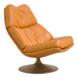 "F510" armchair in cognac leather by Geoffrey Harcourt for Artifort, 1960s