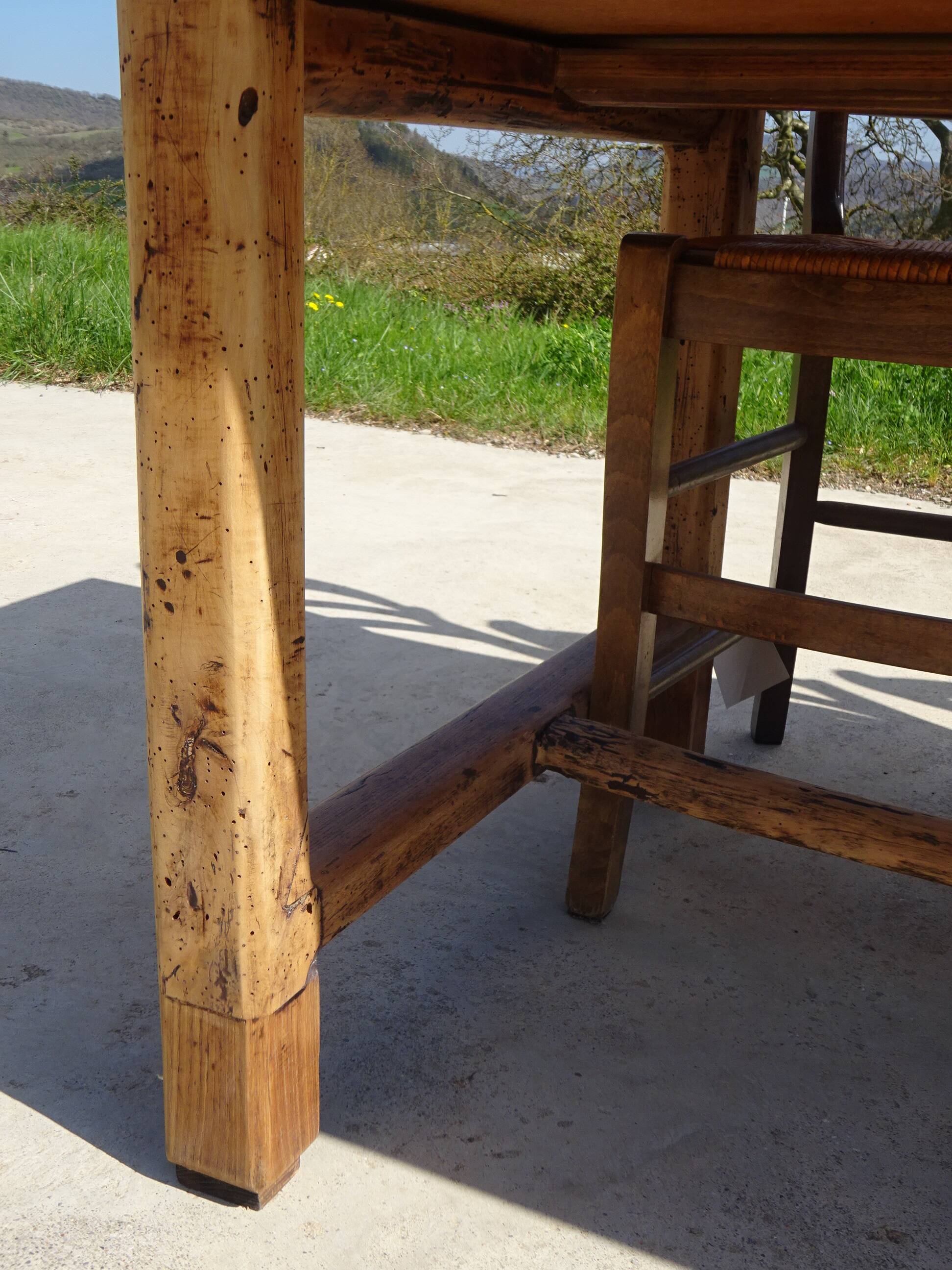 Ancienne table de ferme en chêne massif
