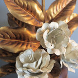 Flower lamp in golden brass 70s