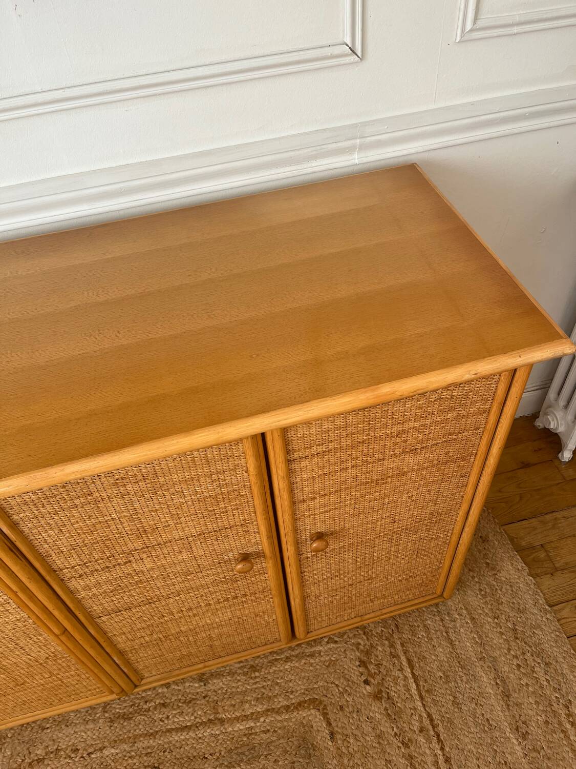 Vintage bamboo and rattan sideboard