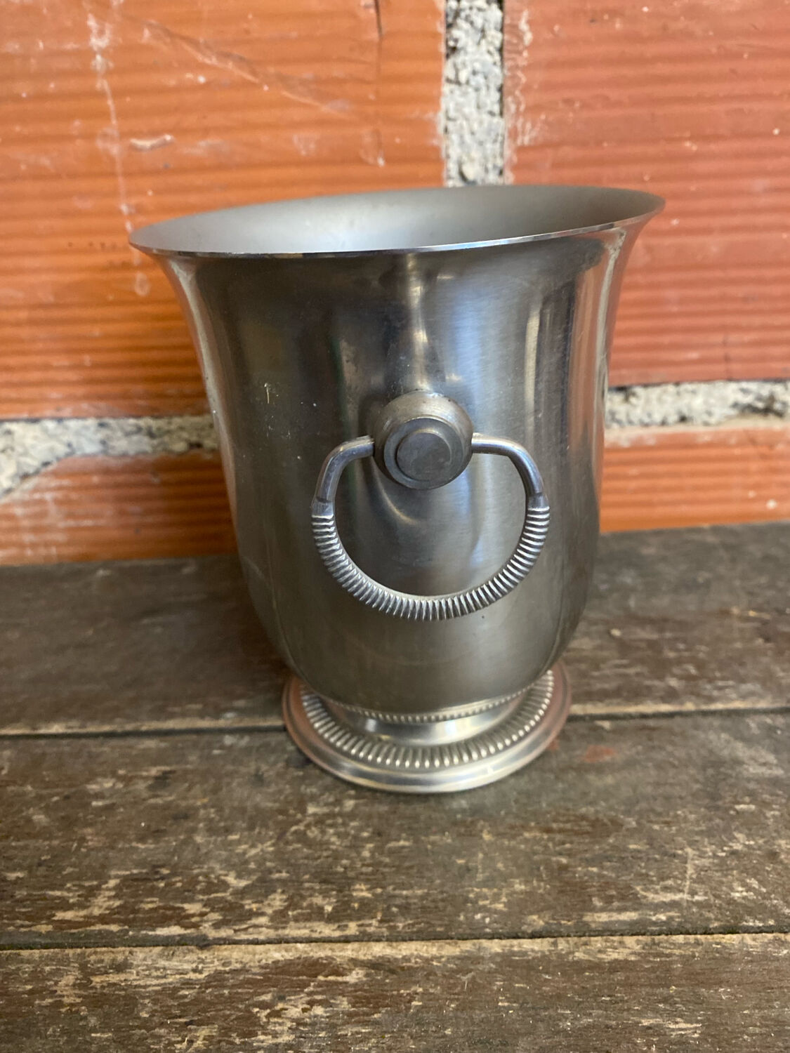 Vintage Ice Bucket Jean COUZON Stainless Steel France #D875