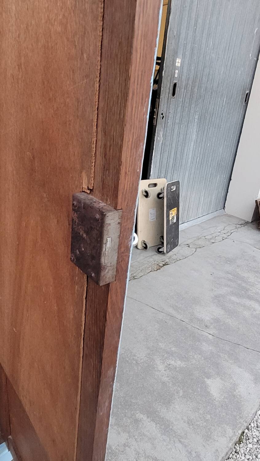 Parisian Art Deco armoire with beveled mirror and painted decoration