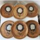 Set of 6 dessert plates with sunflower decoration, La Colombe Vallauris