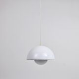 White Verner Panton flower pendant, Louis Poulsen, Denmark, 1969