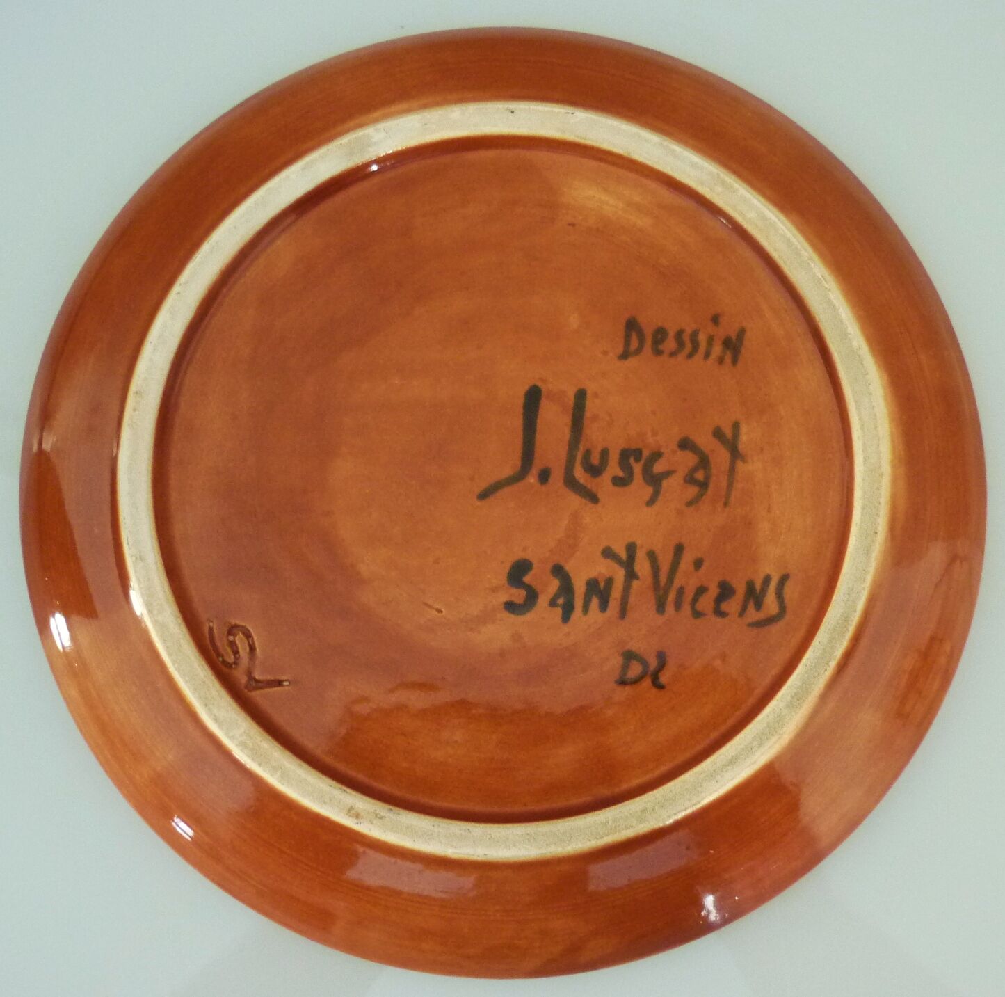 Enamelled ceramic plate signed Jean Lurçat, Sant Vicens, 50s