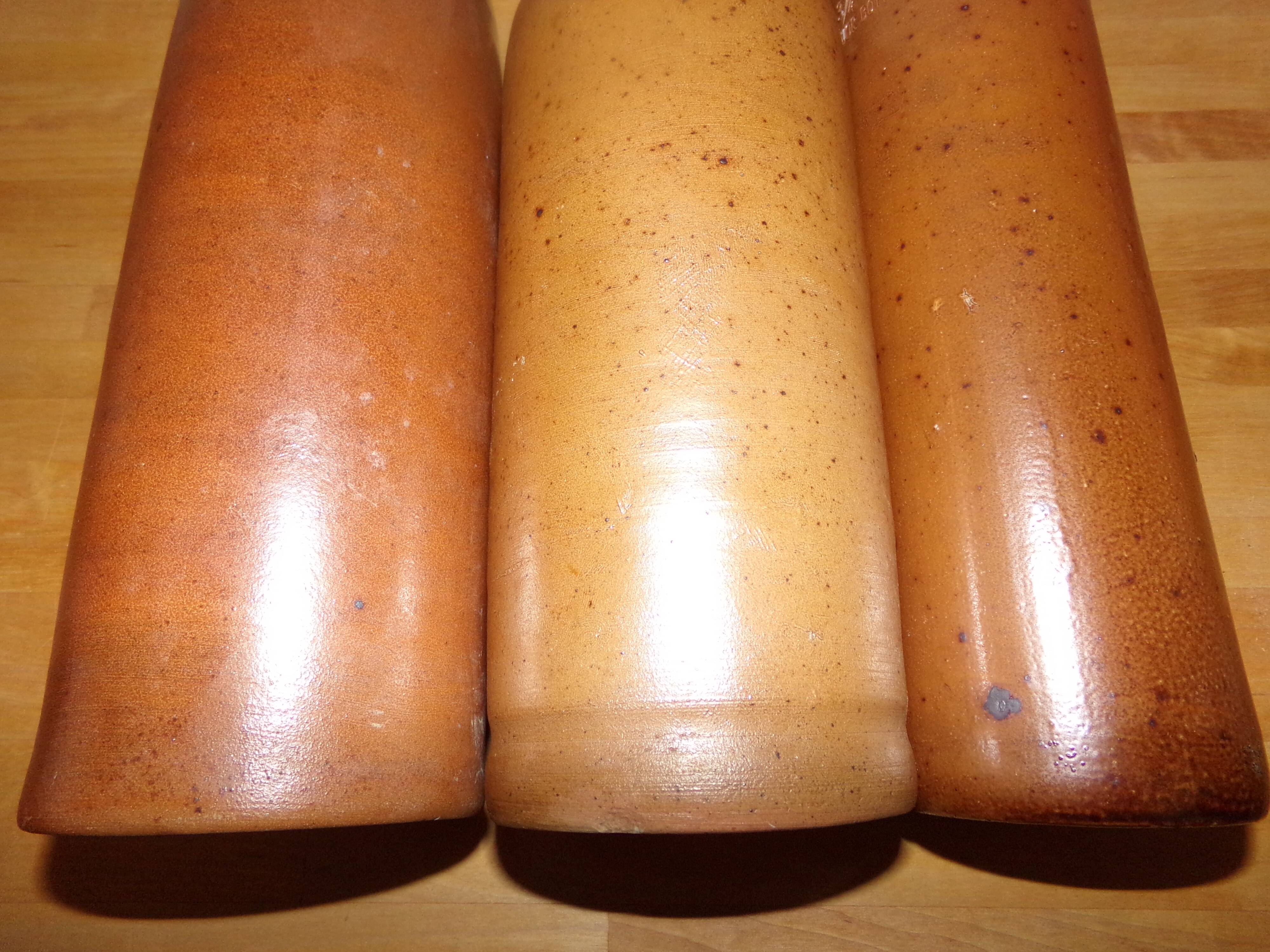 Set of 3 bottles in brown sandstone