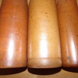 Lot de 3 bouteilles en grès marron