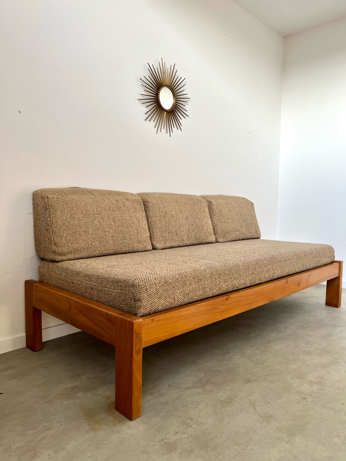 Wooden sofa design Regain France vintage 60s