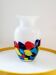 Multi color glazen vaas, primaire kleuren met wit glas