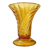 Vintage amber glass vase