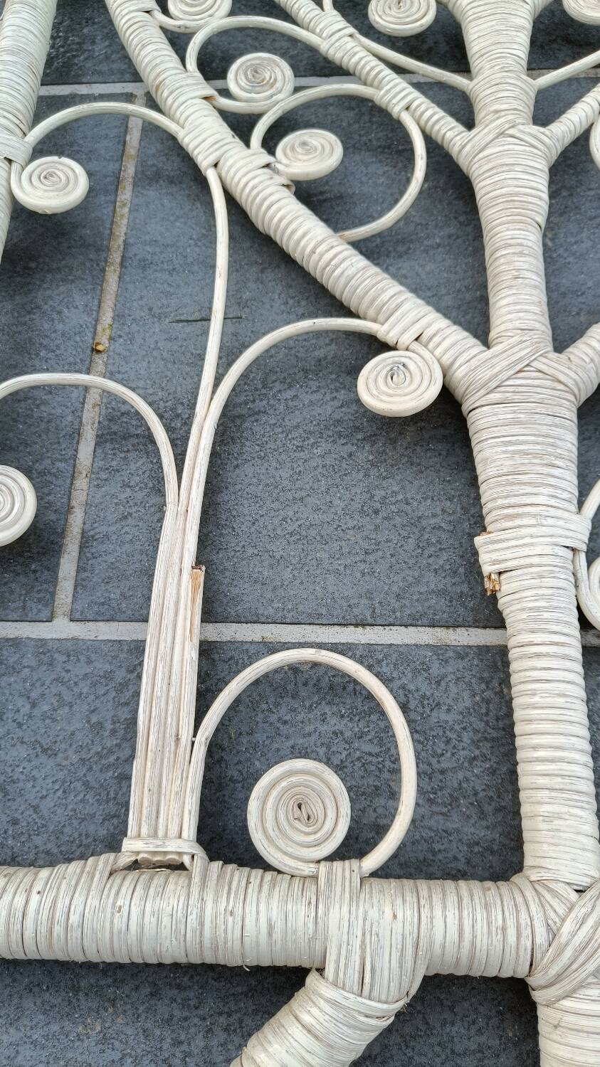 Peacock rattan headboard, 1970