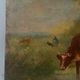 Table oil on panel cows late 19th early 20th century