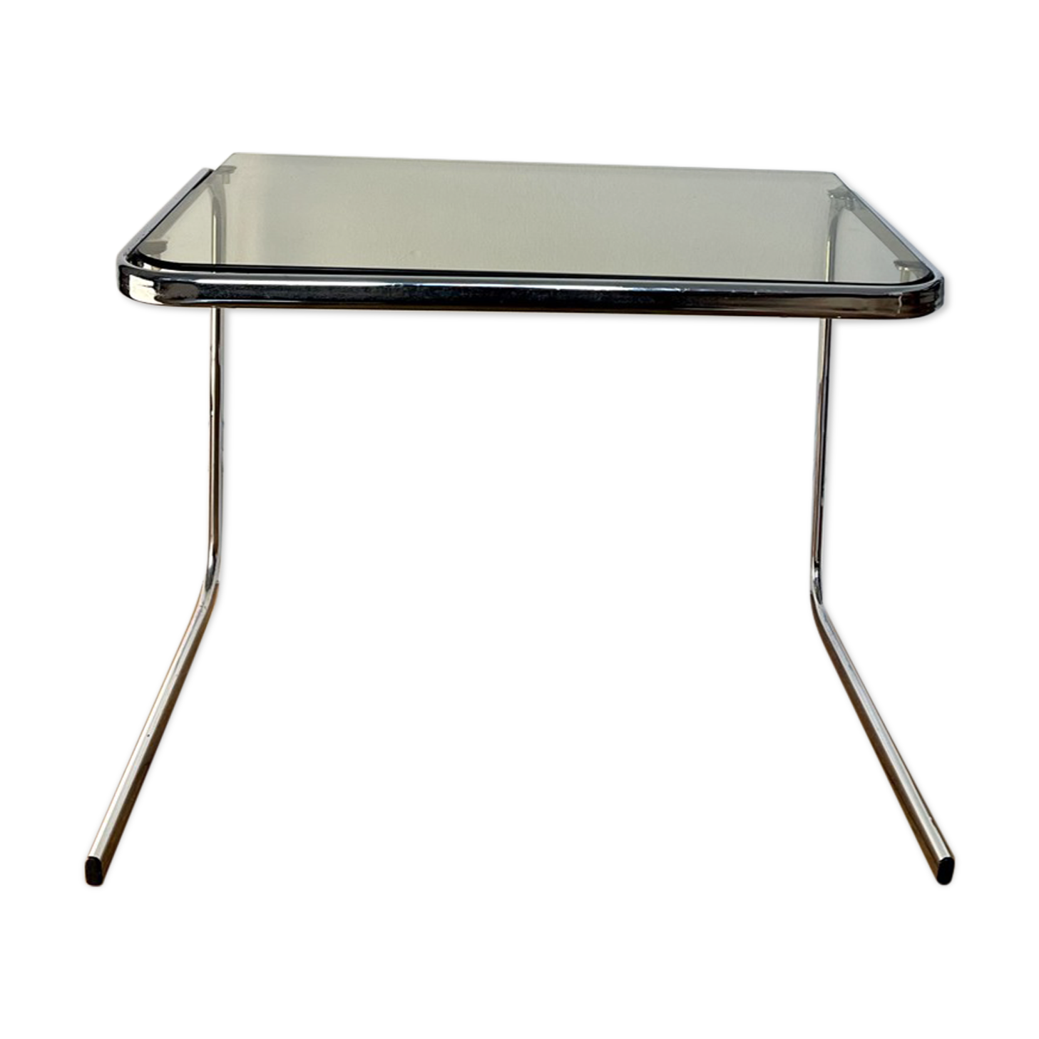 Vintage smoked glass side table