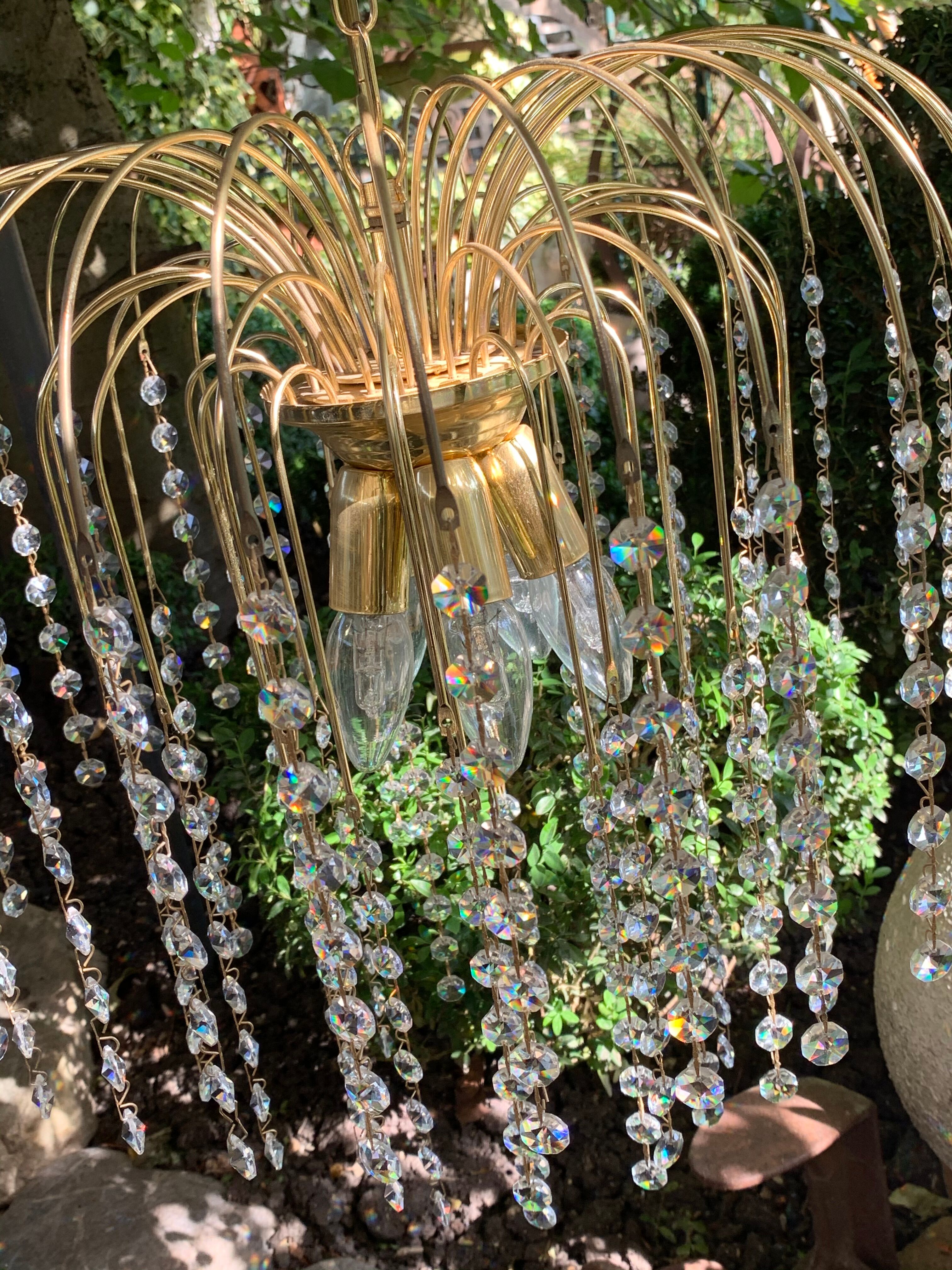 Crystal spider chandelier 1970