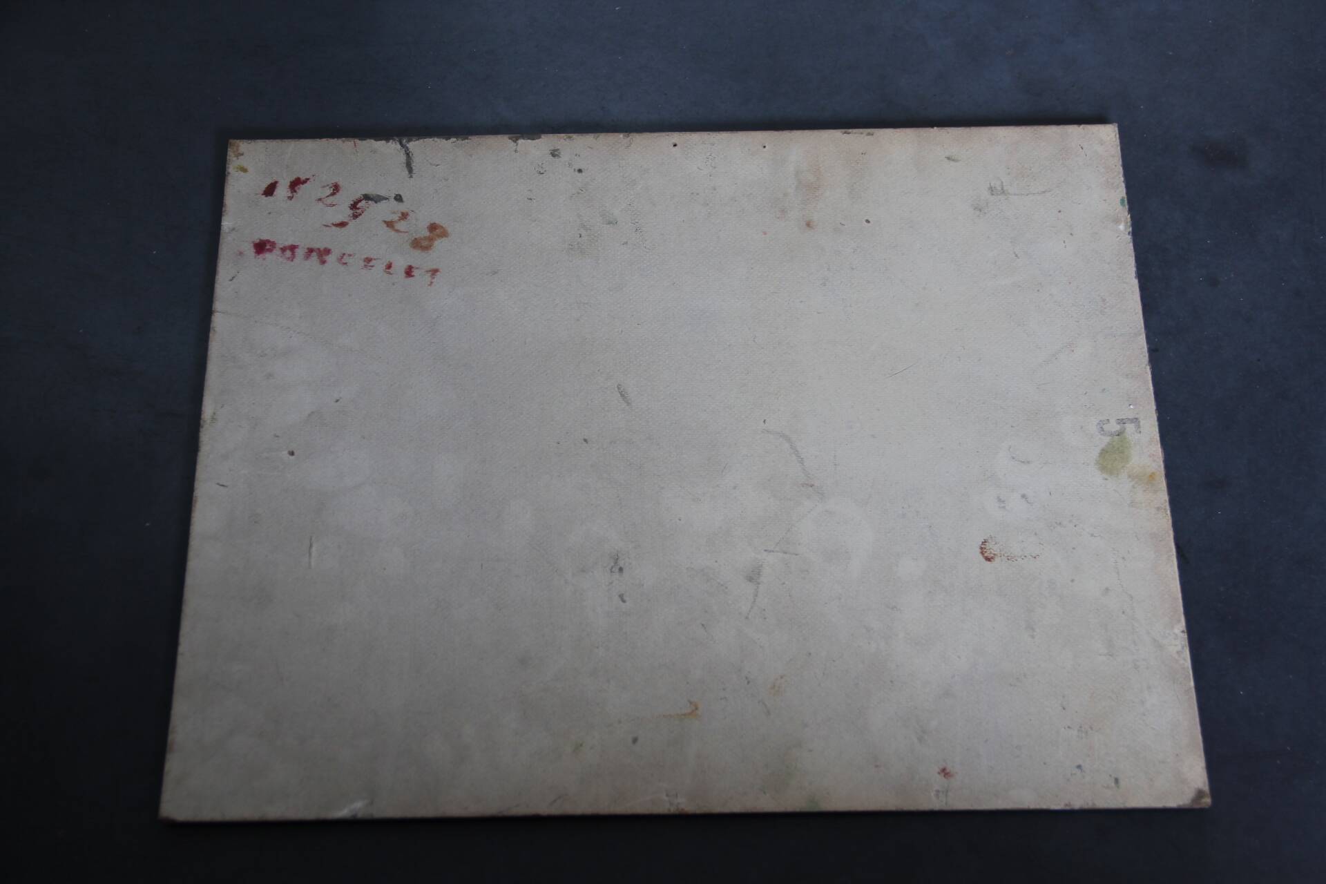 Oil painting on cardboard: cart in the countryside