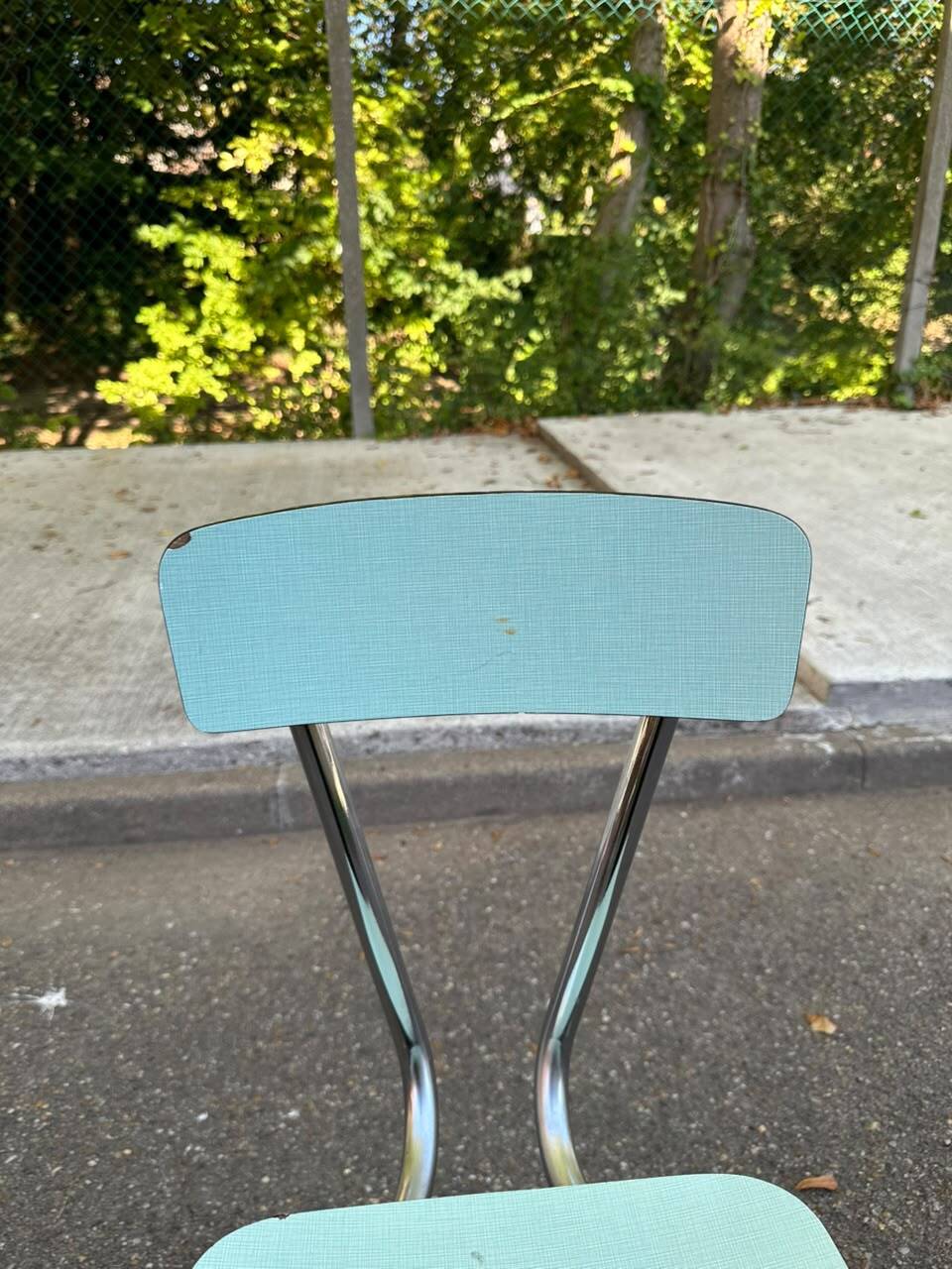 Vintage pastel blue/sea green Formica chair — Retro 50s/60s