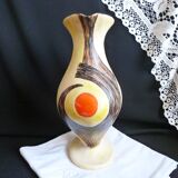 Signed table water pitcher with abstract decoration / modernist table jug.