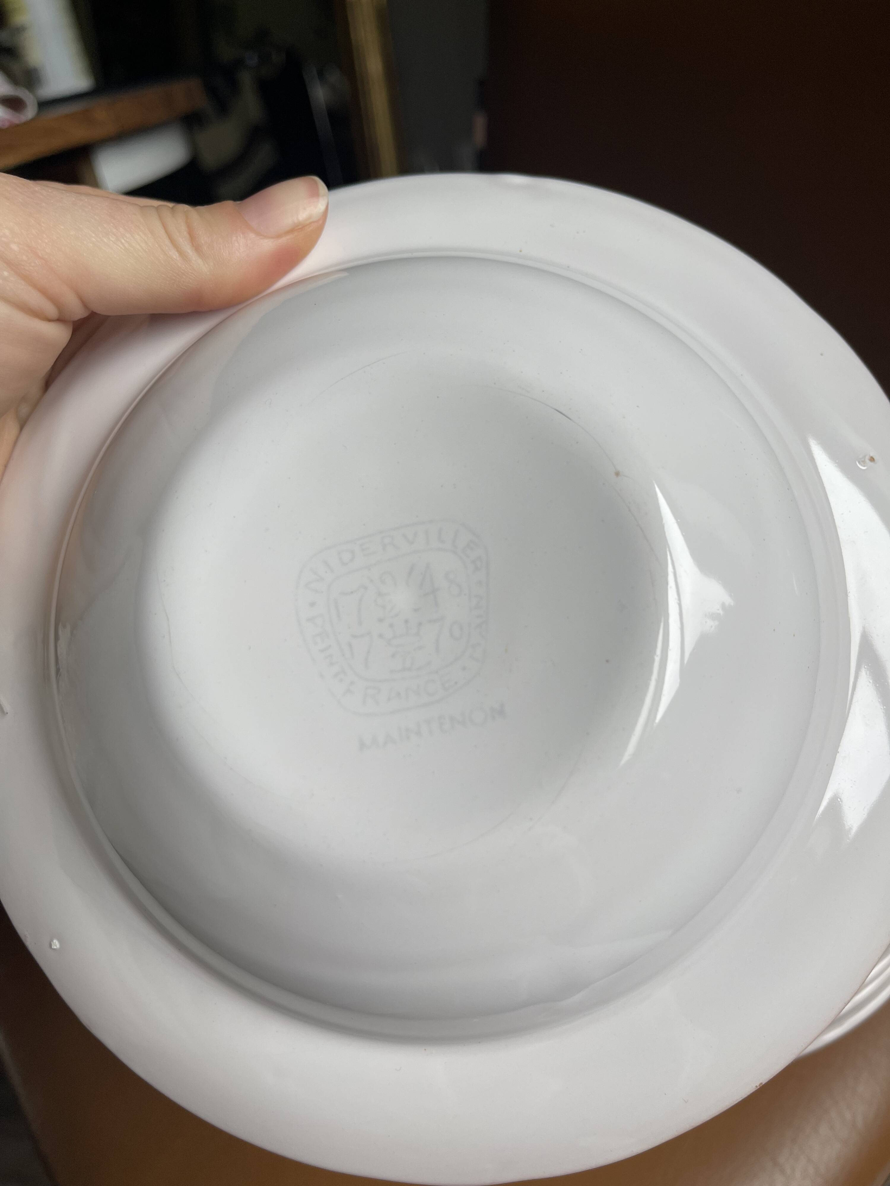 6 Niderviller soup plates