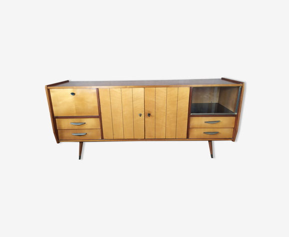 Enfilade scandinave avec vitrine, pied compas
