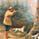 Oil Painting Panel HSP EDWARD WEBB Hunting Dog Forest
