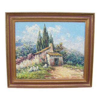 Peinture "Ecole provençale" huile sur toile