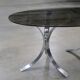 Table à manger verre fumé & chrome vintage 70