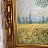 Old oil painting canvas reproduction fields in spring monet 80x70 s