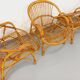 Set of 4 vintage rattan armchairs from the 60s