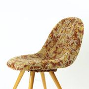 Midcentury Shell Chair By Miroslav Navratil In Original Velvet, Czechoslova