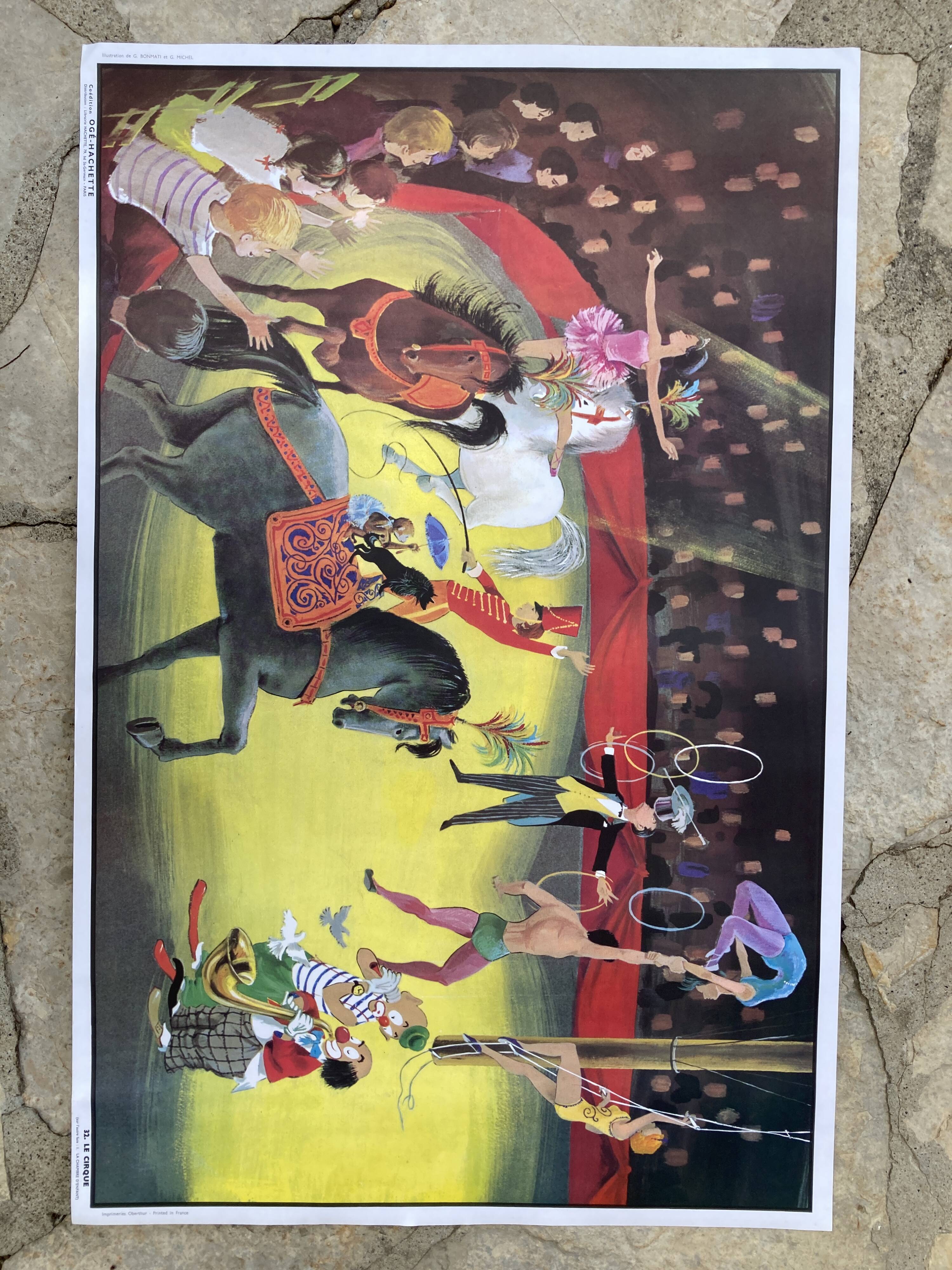 Illustration of vocabulary poster The circus & the room