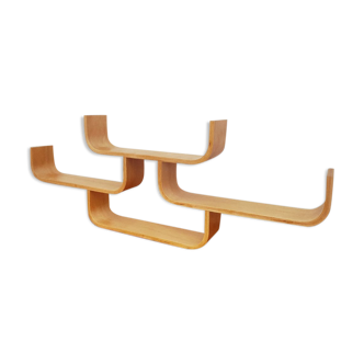 Czechoslovak bent plywood shelf, Jindrich Halabala, Ludvik Volak