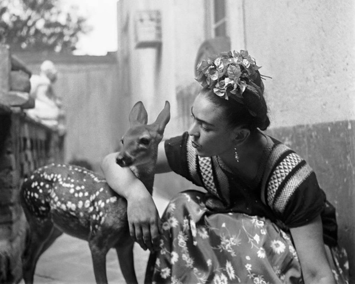 Photographie "Frida Kahlo et Granizo", Casa Azul, Mexique, 1939   /  15 x 20 cm  /  N&B