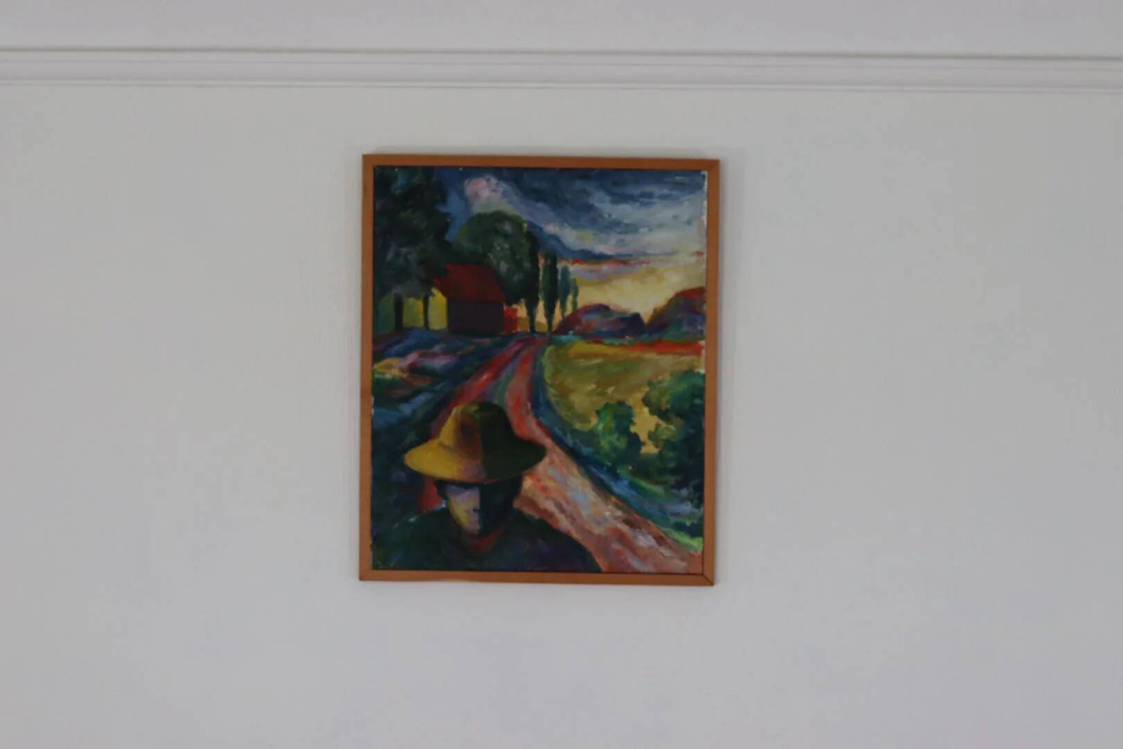 Original Mid Century Swedish Oil on Canvas – “Farmer” by P. Hector